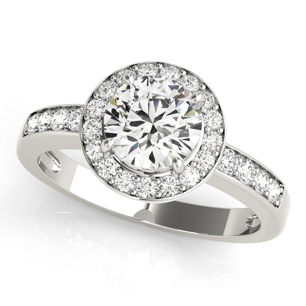 Premium Round Diamond Halo Engagement Ring