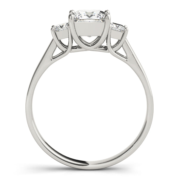Princess Diamond Three Stone Engagement Ring