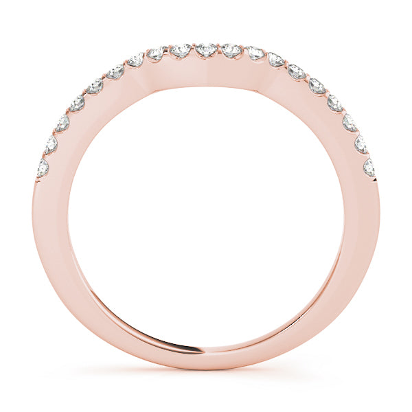 18K Rose Gold 1/5 ctw Diamond Wedding Band