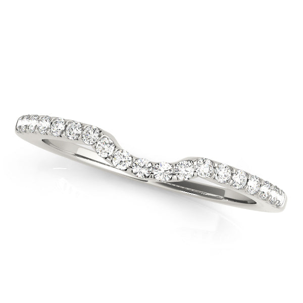 14K White Gold 0.18 CT Diamond Wedding Band