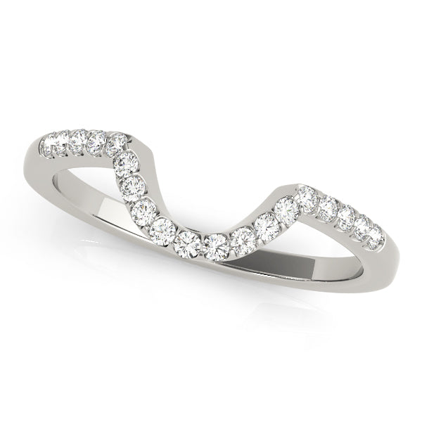 14K White Gold 1/6 CT Diamond Wedding Band