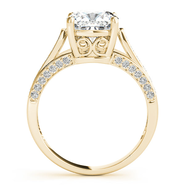 14K Yellow Gold Diamond Cluster Fashion Ring