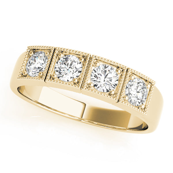 14K Yellow Gold 1/3 CT Round Diamond Engagement Ring