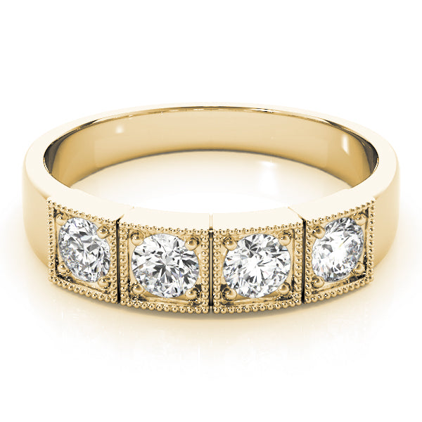 14K Yellow Gold 1/3 CT Round Diamond Engagement Ring