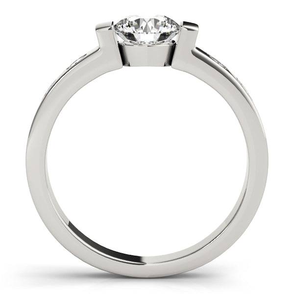Round Diamond Single Row Engagement Ring