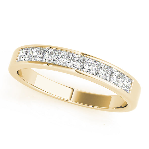 14K Yellow Gold Square Diamond Wedding Ring