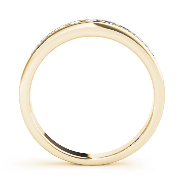 18K Yellow Gold Square Diamond Wedding Ring