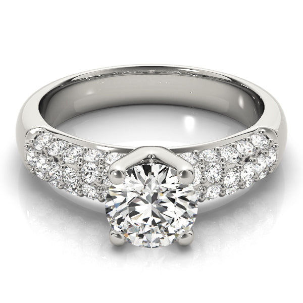 18K White Gold 1.5 ctw Pave Diamond Engagement Ring