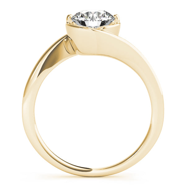 18K Yellow Gold 1 CT Round Diamond Engagement Ring