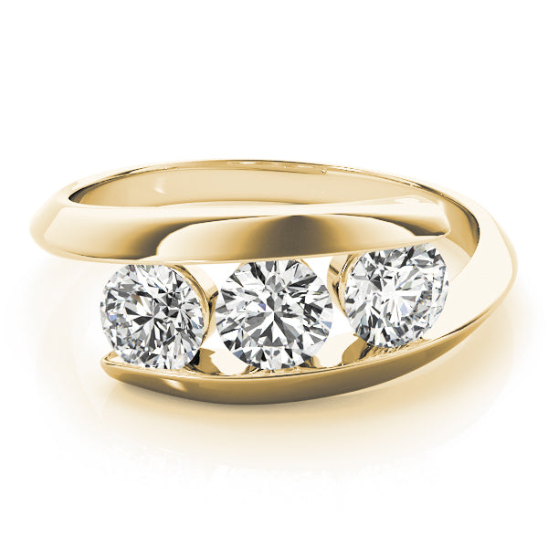 18K Yellow Gold 1 CT Round Diamond Engagement Ring