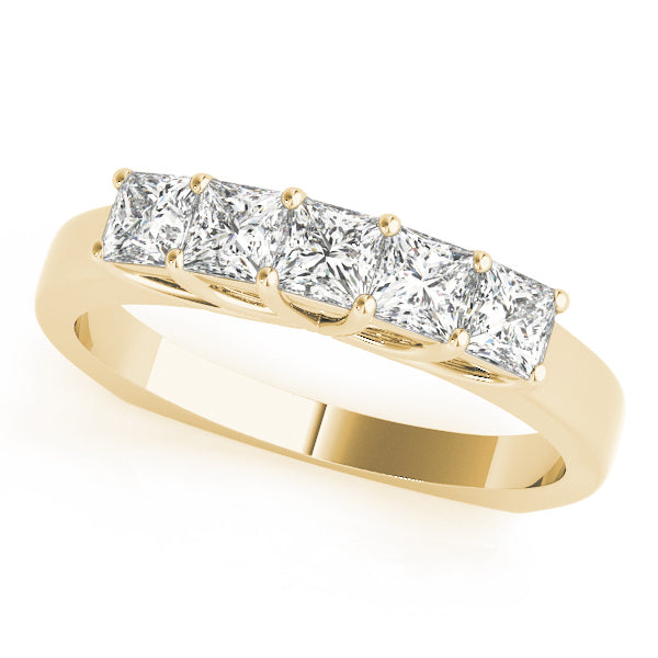 18K Yellow Gold Diamond Square Wedding Ring