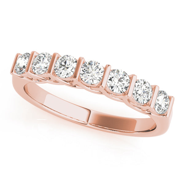 18K Rose Gold Round Diamond Wedding Ring