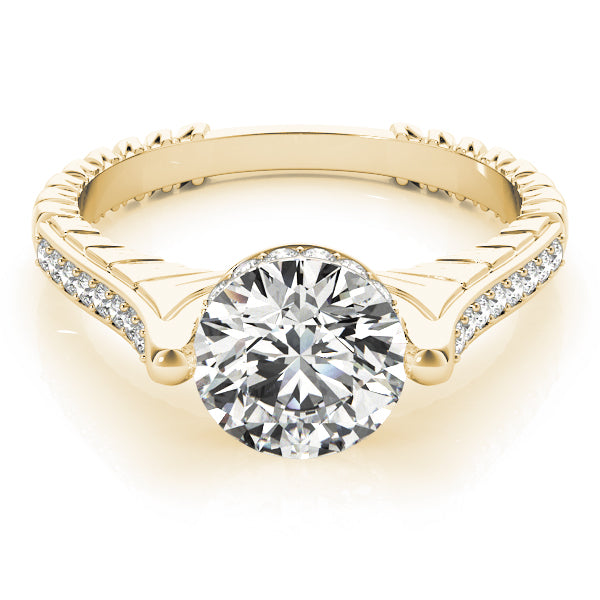 18K Yellow Gold 1 CT Diamond Vintage Engagement Ring