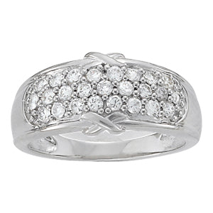 14K White Gold Round Diamond Fashion Ring