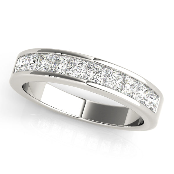Platinum Square Diamond Wedding Ring 1/4 CT