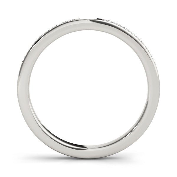 14K White Gold 0.12ctw Diamond Wedding Band