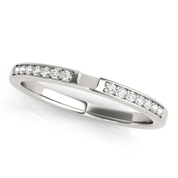 18K White Gold 1/10 ct Diamond Wedding Band