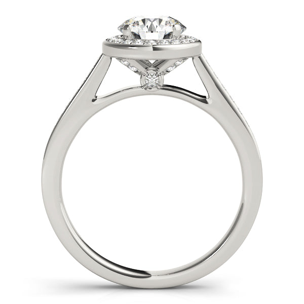 14K White Gold Round Diamond Engagement Ring