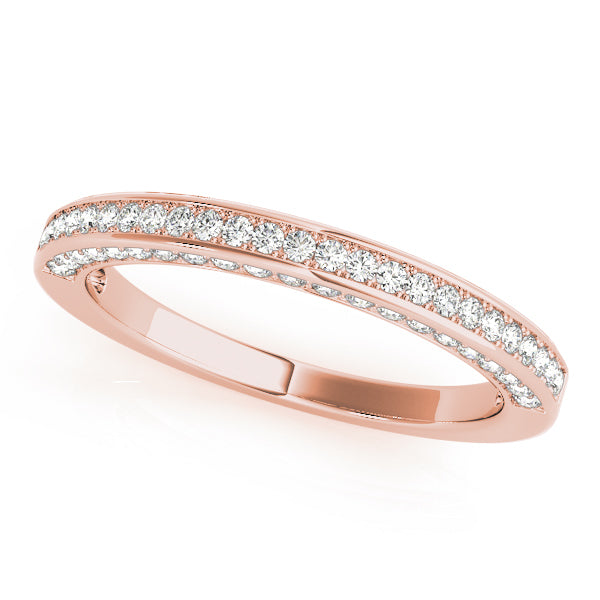 14K Rose Gold Multi-Diamond Wedding Band