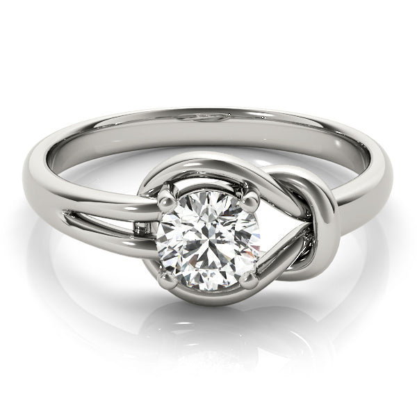 18K White Gold 1 CT Diamond Love Knot Ring