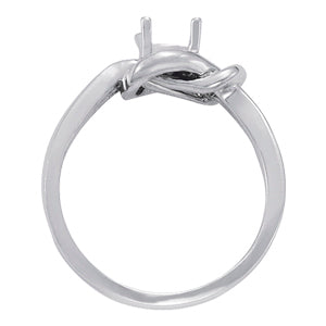 18K White Gold 1 CT Diamond Love Knot Ring