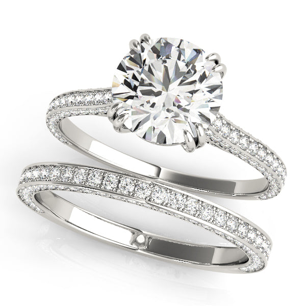 Single Row Diamond Engagement Ring