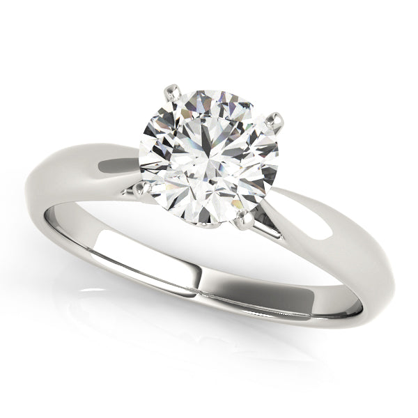 14K White Gold 1 CT Round Diamond Engagement Ring