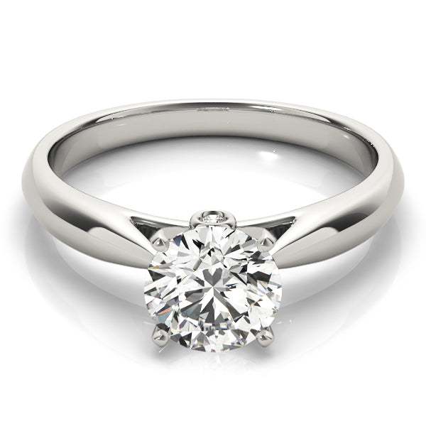 14K White Gold 1 CT Round Diamond Engagement Ring