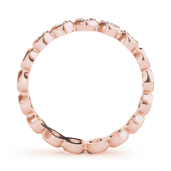 14K Rose Gold 5/8 ctw Diamond Wedding Band