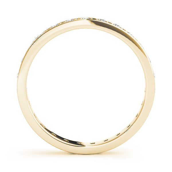 18K Yellow Gold 1/4 CT Diamond Wedding Band