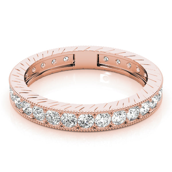 18K Rose Gold 3/8 ct Diamond Wedding Band