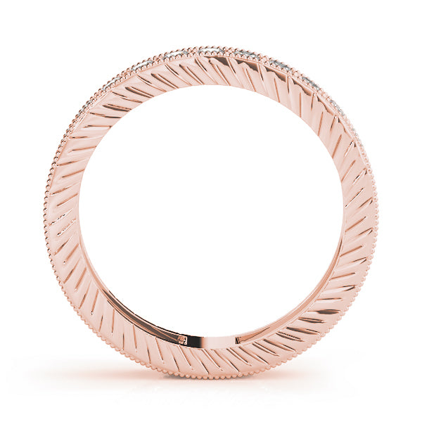 18K Rose Gold 3/8 ct Diamond Wedding Band