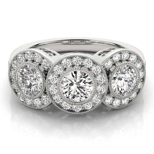 18K White Gold 1.05 ctw Diamond Three-Stone Ring