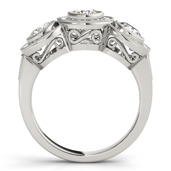 18K White Gold 1.05 ctw Diamond Three-Stone Ring