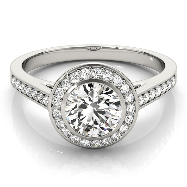 Round Diamond Halo Engagement Ring