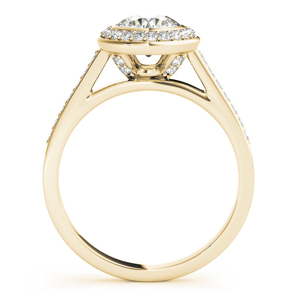 14K Yellow Gold 1 CT Diamond Halo Engagement Ring