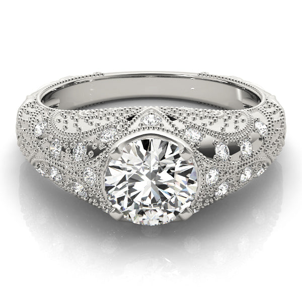 18K White Gold 1.2 ctw Vintage Diamond Ring
