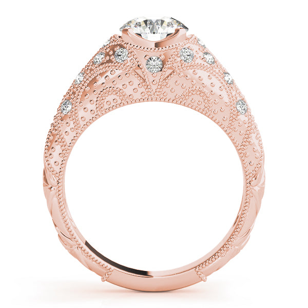 14K Rose Gold Vintage Diamond Engagement Ring 1.2ctw