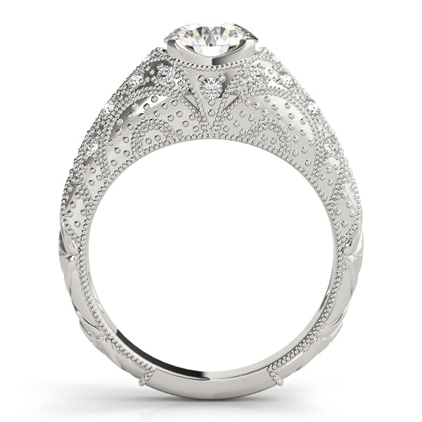 Platinum Vintage 1.20ctw Round Diamond Engagement Ring