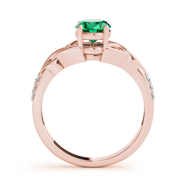 14K Rose Gold Oval Diamond Fashion Ring