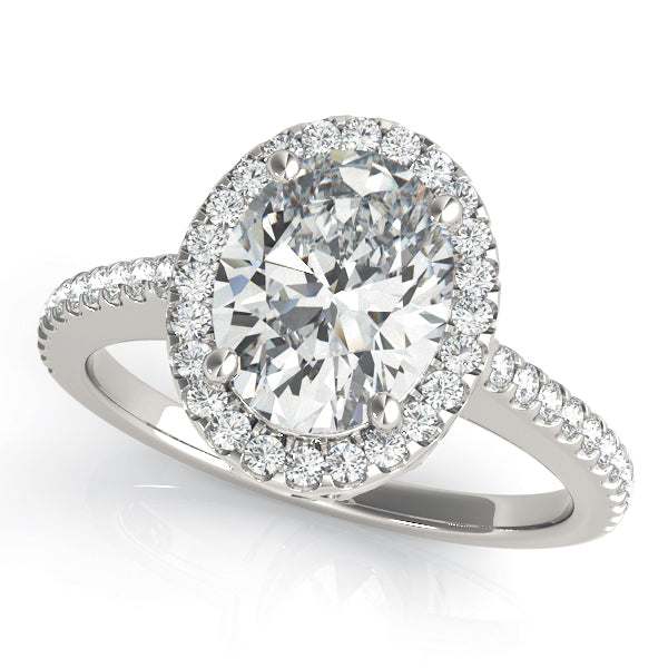Oval Diamond Halo Engagement Ring