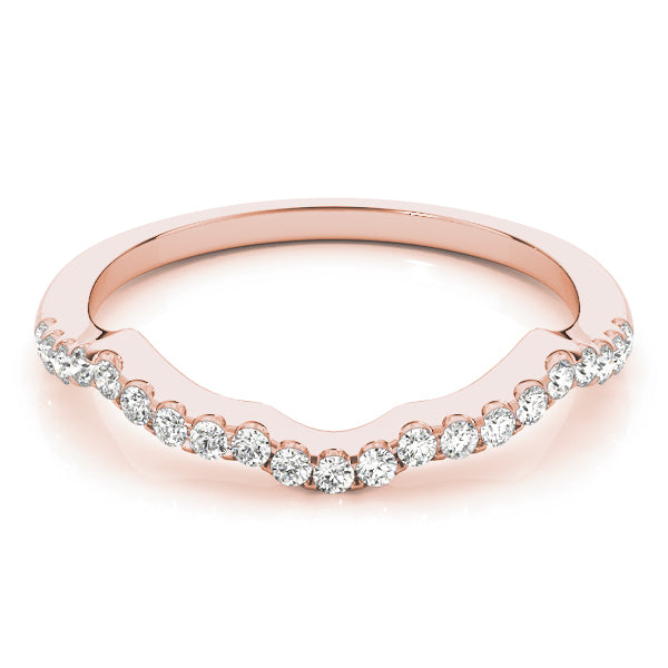 18K Rose Gold 0.21ctw Diamond Wedding Band