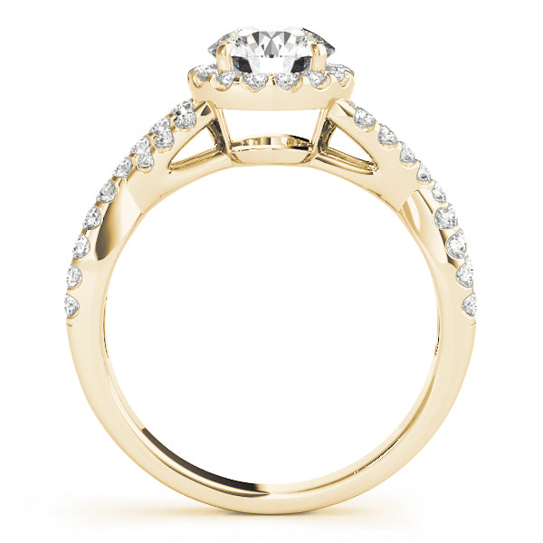 18K Yellow Gold 1.5 ctw Round Diamond Halo Ring