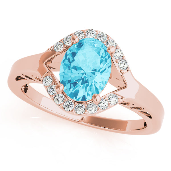 Rose Gold 1/8 CT Diamond Oval Fashion Ring