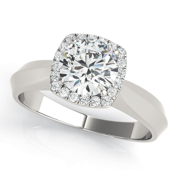 Round Diamond Halo Engagement Ring