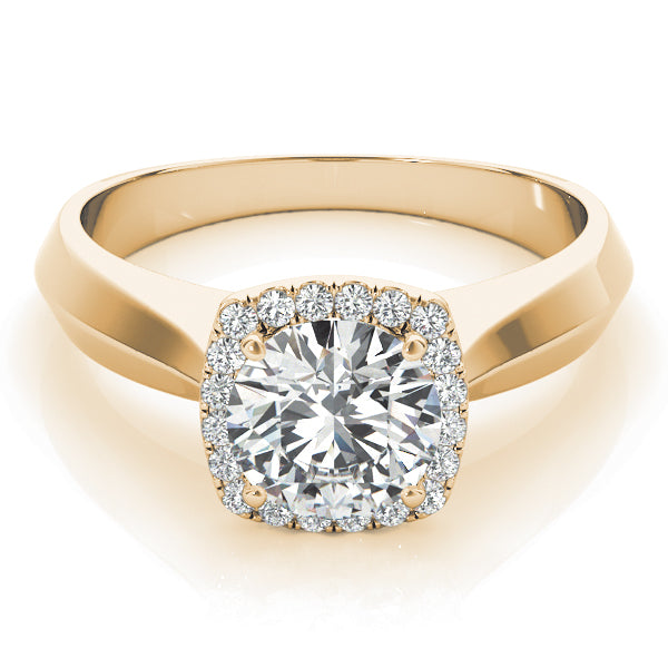 14K Yellow Gold 1 CT Diamond Halo Engagement Ring