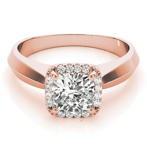 14K Rose Gold 1 CT Cushion Diamond Engagement Ring