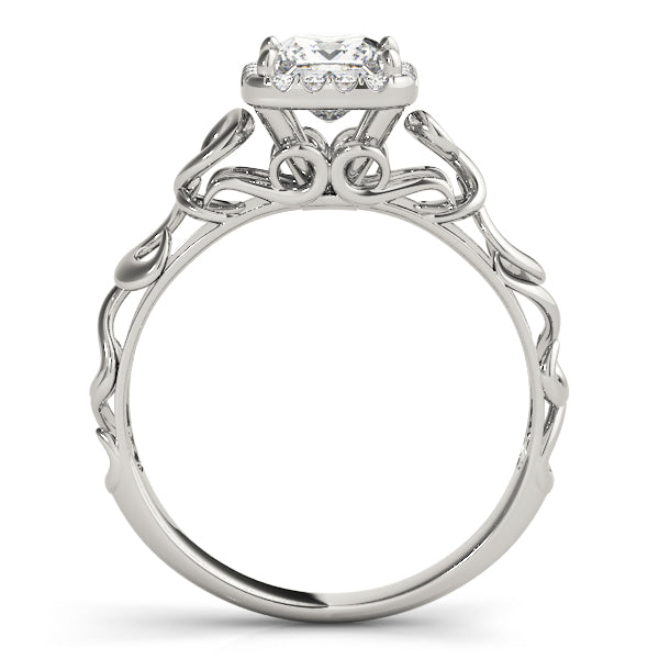 Platinum Diamond Halo Engagement Ring 1/3 ctw