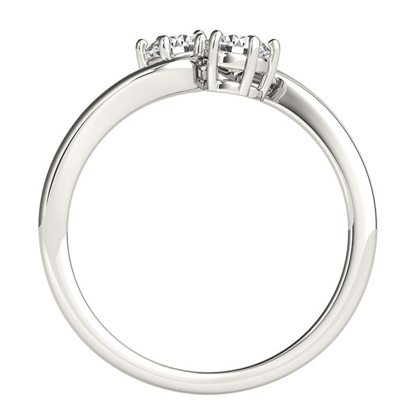18K White Gold 1 CT Two-Stone Diamond Ring