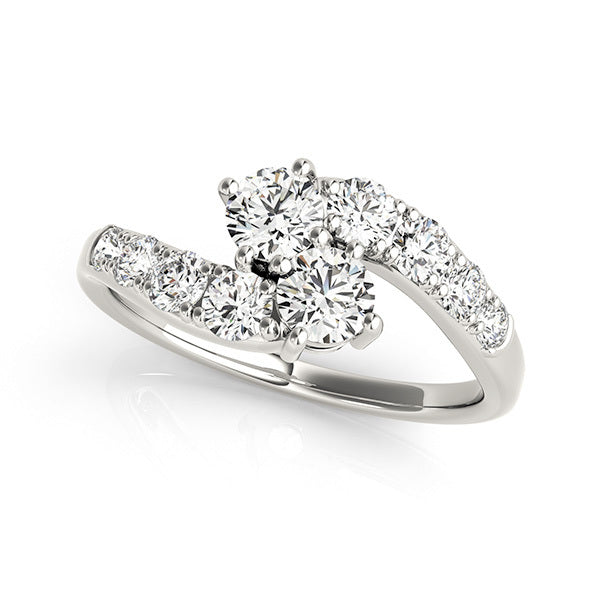 Round Diamond Two-Stone Fashion Ring